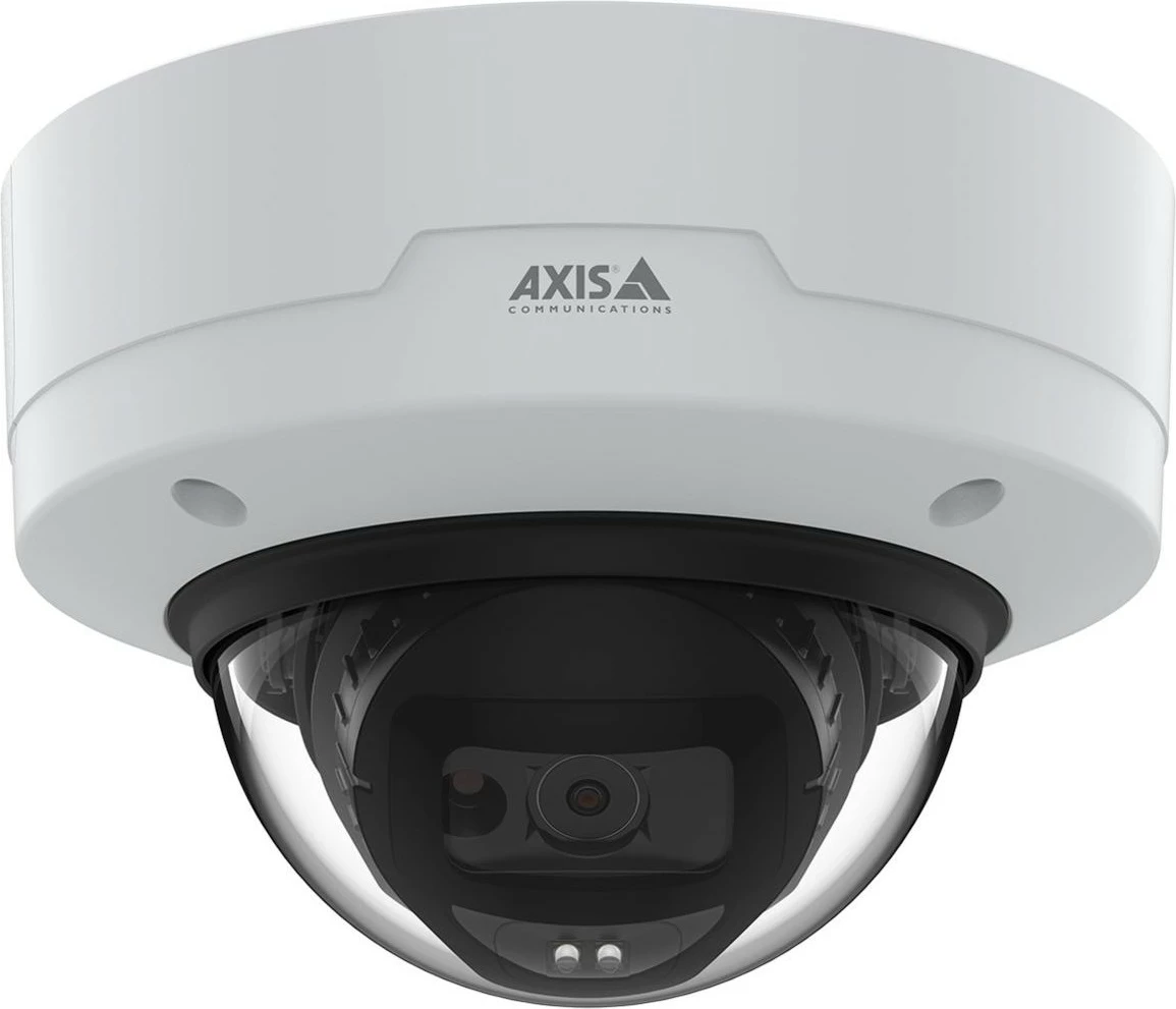 Kamerë sigurie IP Axis 02371-001, e brendshme dhe e jashtme, me kabllo, tavan/mur, e bardhë, dome