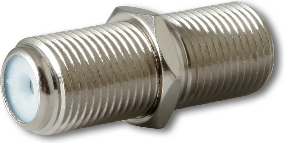 Adapter koaksial Kathrein EMU 03, F femër–F femër, metal, argjend