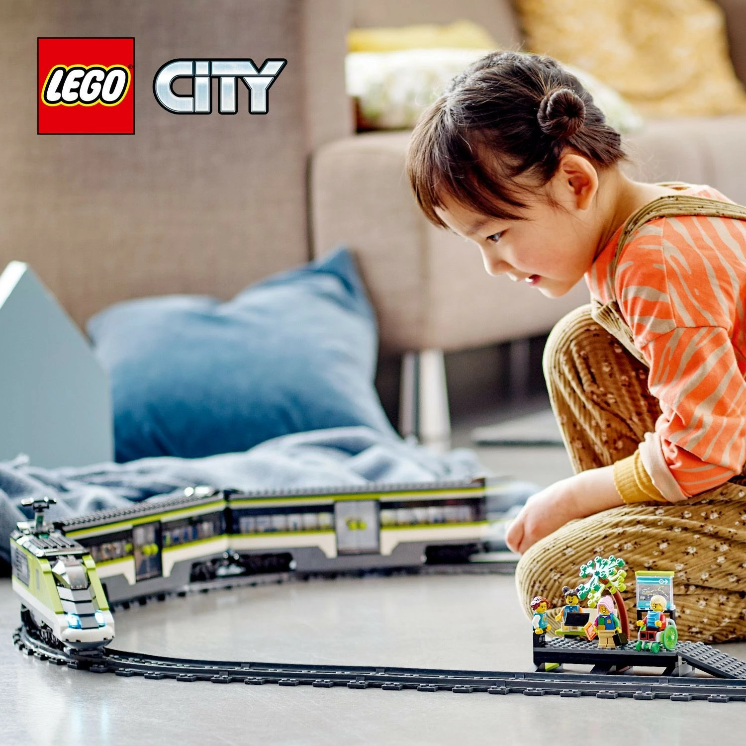 Set ndërtimi LEGO City Express Passenger Train, 7 vjeç e lart, plastik, 764 pjesë, shumëngjyrësh