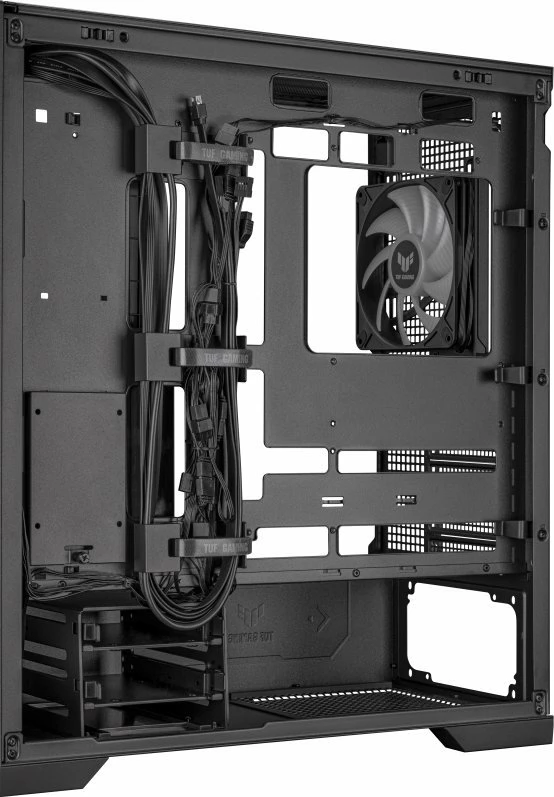 Kasë Asus TUF Gaming GT302 TG ARGB (90DC00I0-B19000), Midi Tower, e-ATX/ATX/mATX/Mini-ITX, me 4 ventilatorë ARGB 140mm, e zezë