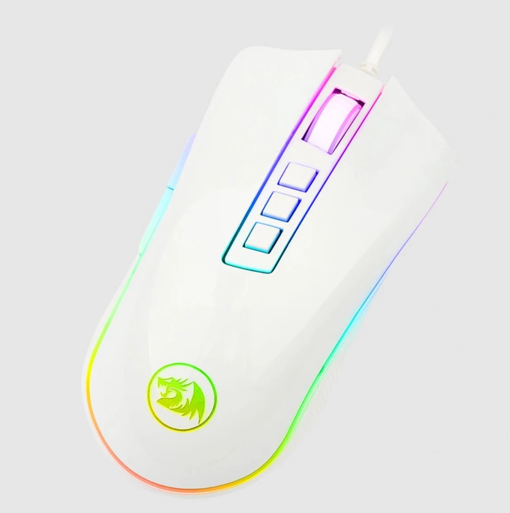Maus gaming Redragon Cobra M711W, Wired, RGB, 10000 DPI, e bardhë