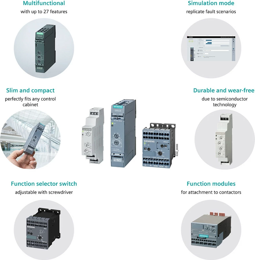 Rele kohor Siemens SIRIUS 3RP2505-1BW30, multifunksional, 50-60 Hz, i zi