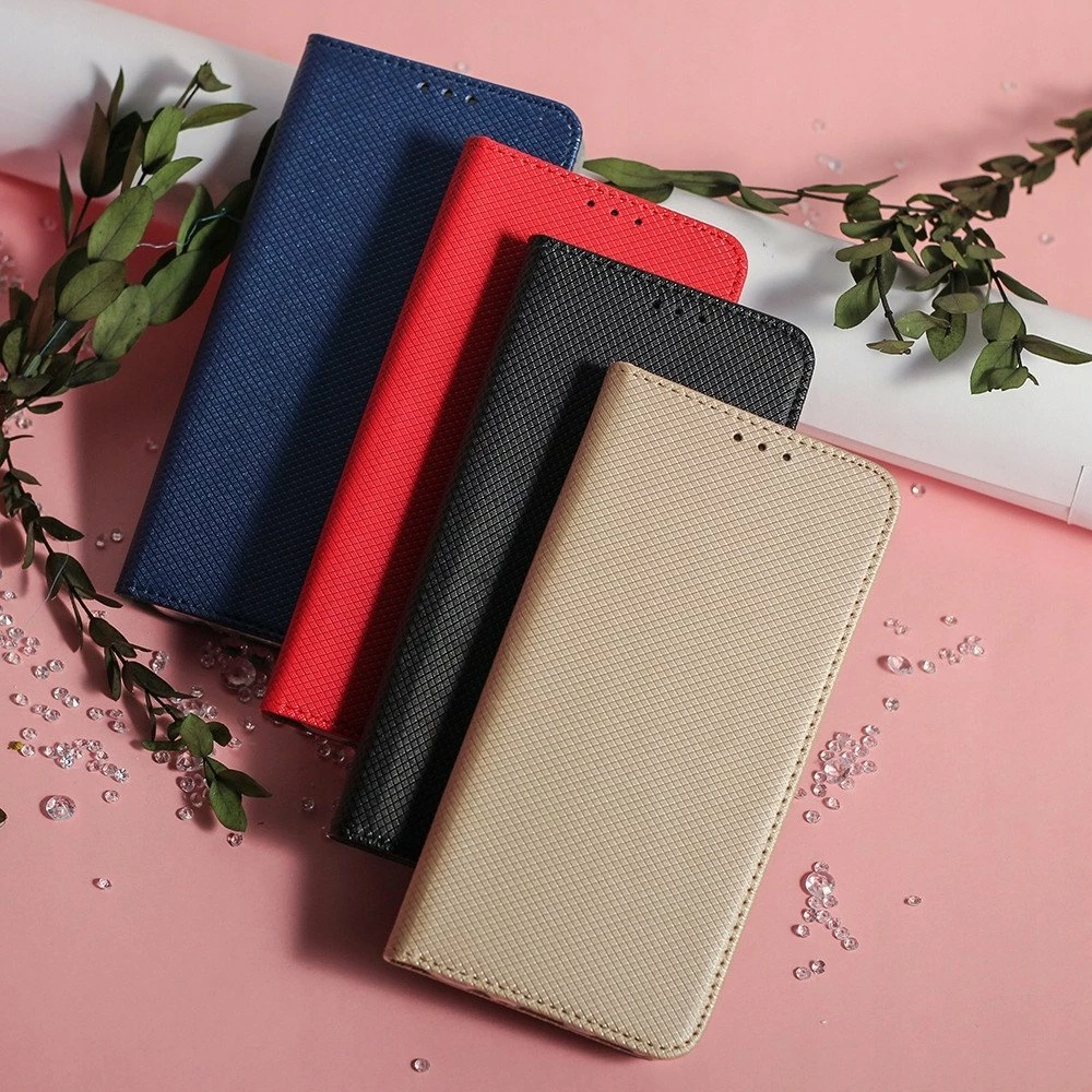 Mbështjellës nemo Magneto për Samsung Galaxy S25, flip me mbyllje magnetike, me stand dhe xhep kartelash, blu navy, set me qelq të kalitur