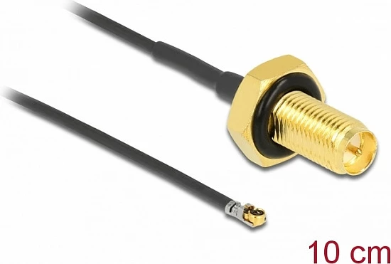Kabllo antene DeLOCK 12655, RP-SMA në MHF 4L LK, 0.1 m, e zezë