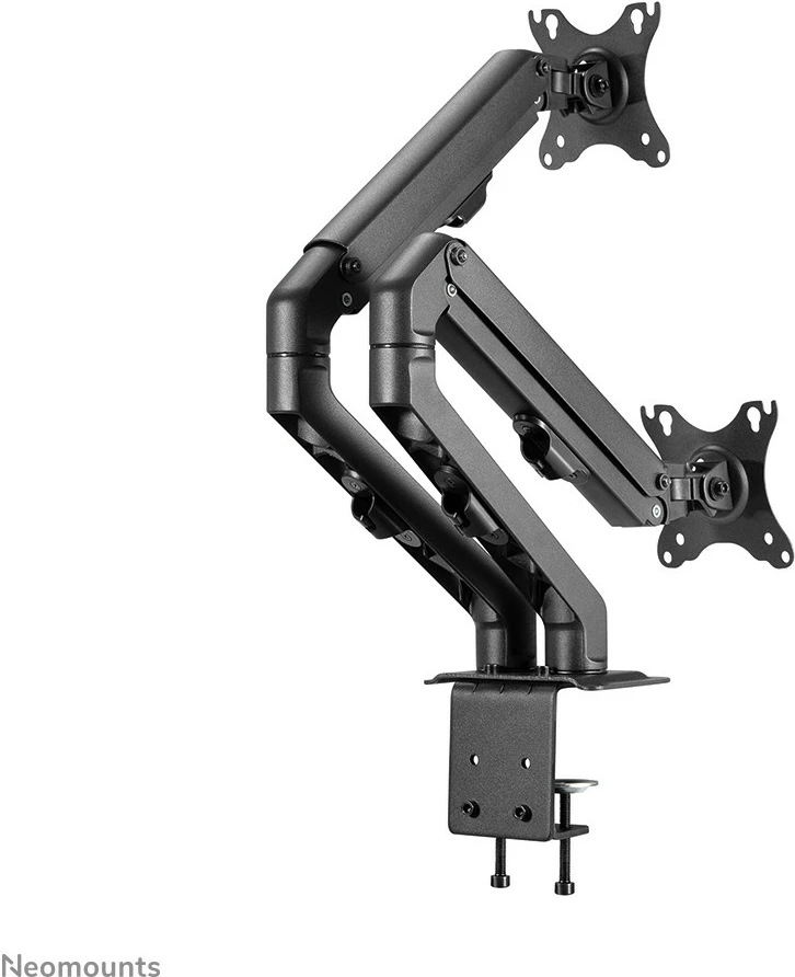 Kasë monitori Neomounts FPMA-D650DBLACK, për 2 ekrane, 17-27 inç, rregullim lartësie, ngjyrë e zezë