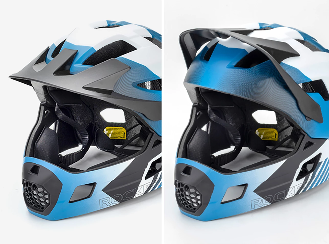 Helmetë biçiklete fëmijësh Rockbros TS-61 10110061001 2-në-1 me mjekërore të heqshme S (48–54 cm) blu