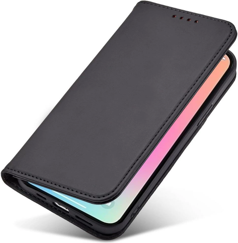 Mbështjellës Hurtel Magnet Card Case për iPhone 14 Pro, me kapak, portofol dhe mbajtëse, i zi