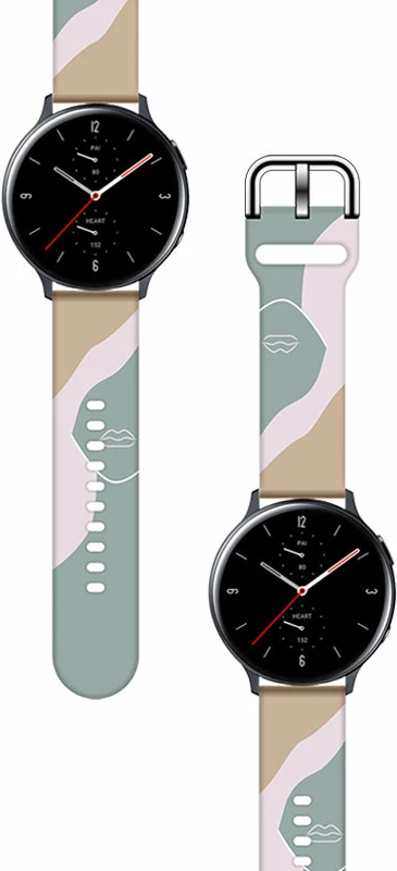 Rrip silikoni për Samsung Galaxy Watch 42mm Hurtel, kamuflazh, Bezhe/Rozë/Jeshile