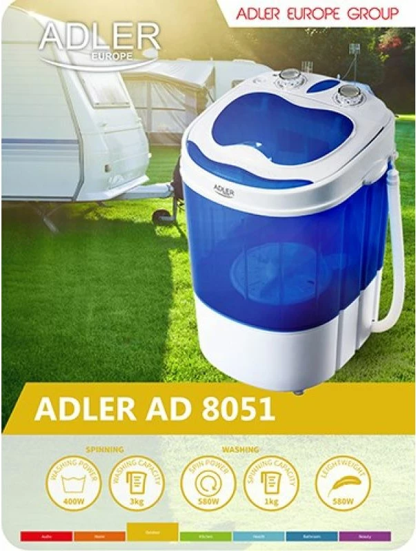 makinë larëse portative Adler AD 8051, blu