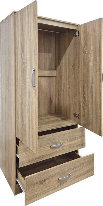 Dollap me dy dyer dhe dy sirtarë, ngjyrë sonoma, Alvia, 80x51.5x180cm