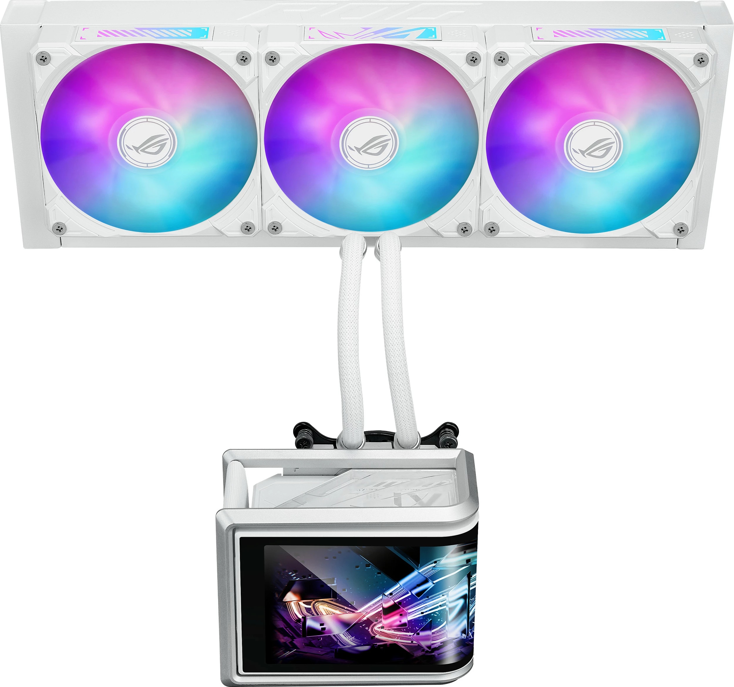 Ftohës lëngshëm AIO për CPU ASUS ROG RYUO IV SLC 360 ARGB, 3x120mm, LGA1700/1851, AM4/AM5, i bardhë