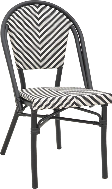 Karrige Uarmin e grumbullueshme, alumini e zezë dhe tekstilene bardhë e zi, 46x57x85cm