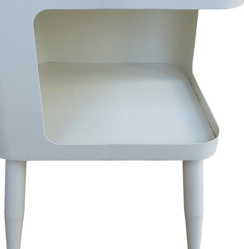 Tavolinë anësore Cubino, metal, ngjyrë krem, 35x35x50cm