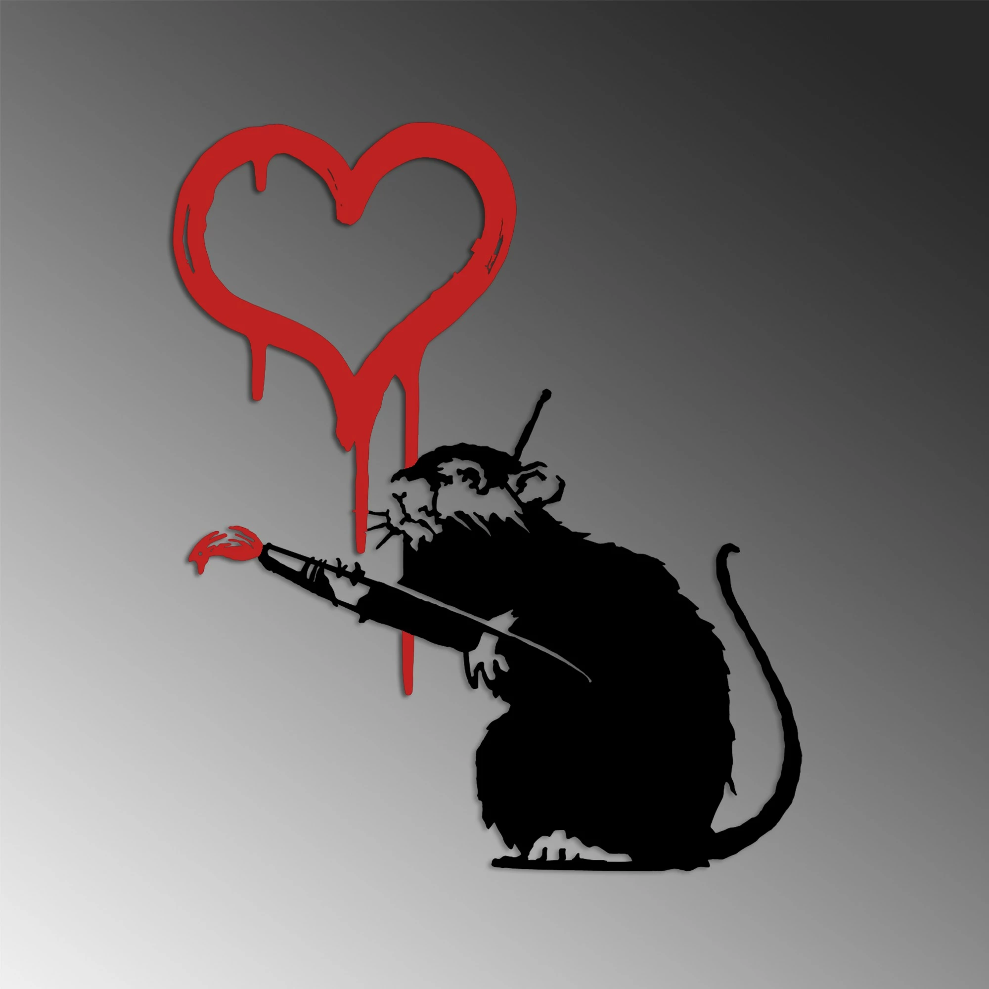 Aksesor dekorativ metalik për mur, Banksy Metal 08, ngjyrë e bardhë, 60x70cm