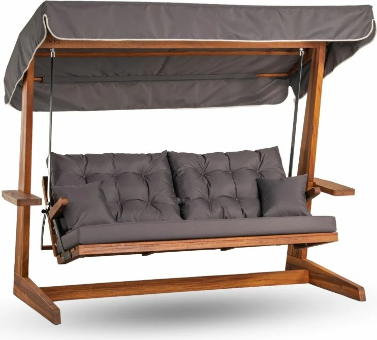 Karrige lëkundëse treshe për kopsht, ngjyrë antracit, Skye Decor, Sia 2400