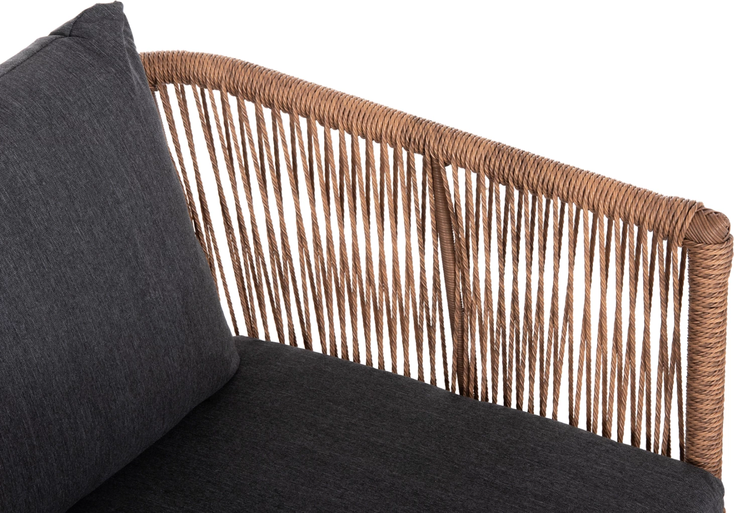 Set salloni për jashtë 4 pjesë, FREJA FH6057.03, alumin, ngjyrë antracit, ratan PE, ngjyrë bezhë-antracit, jastëkë