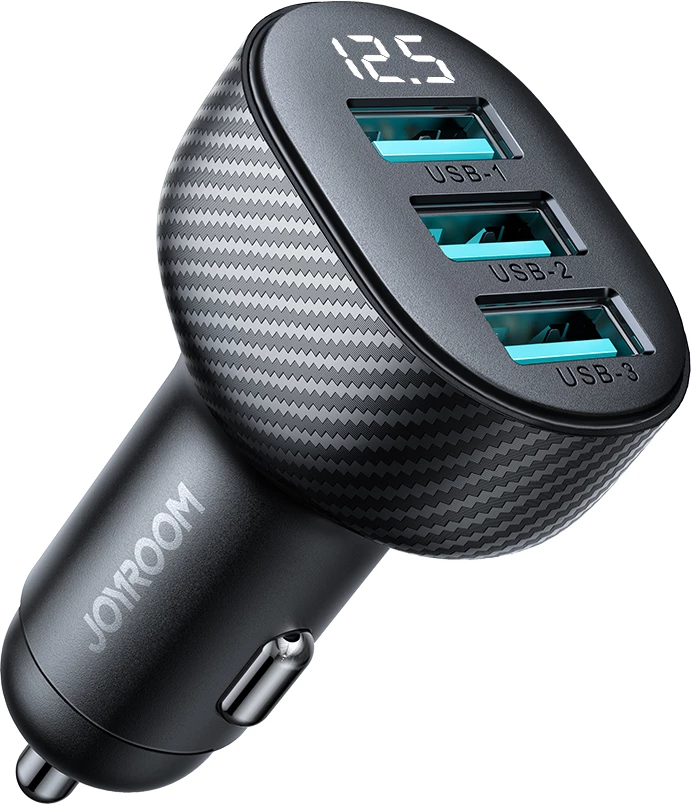 Karikues veture Joyroom JR-CCD03, 3x USB-A, 3.4A, me ekran, zi