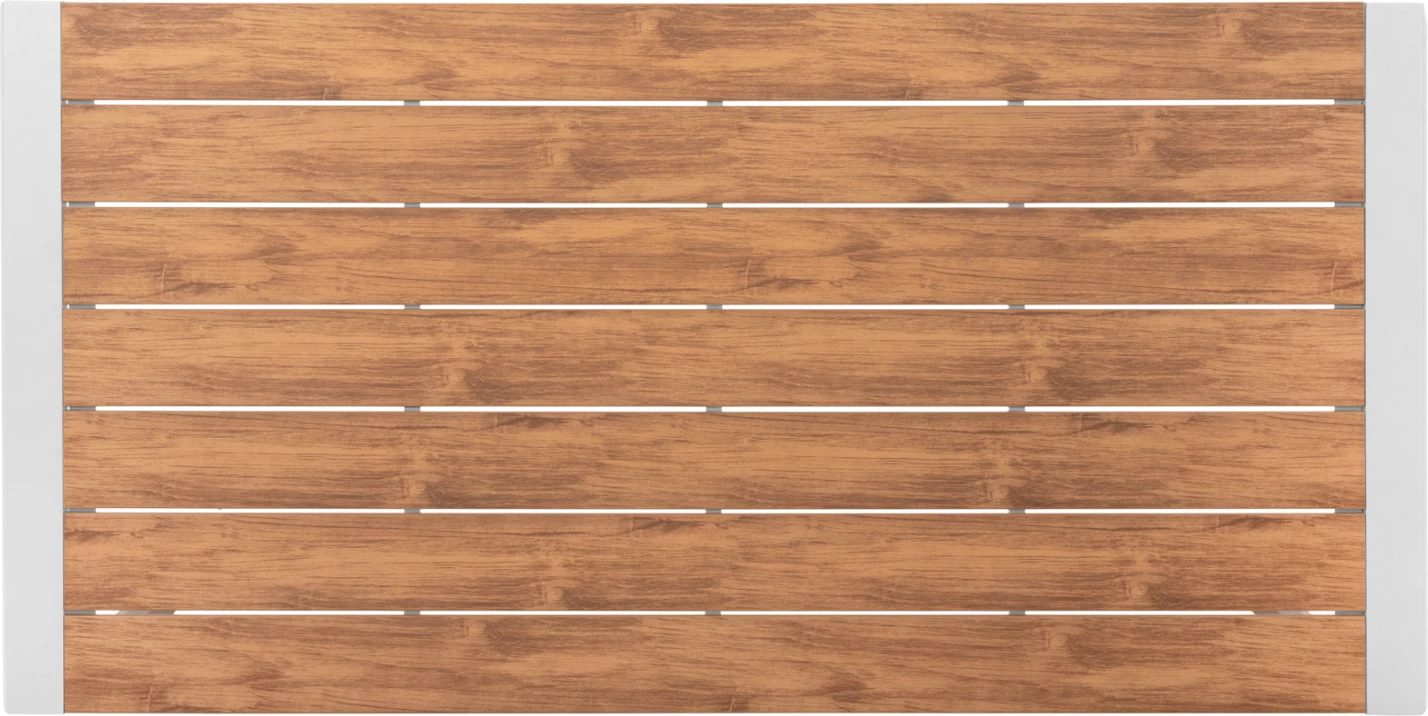 Tavolinë ngrënieje për jashtë GOYA, alumini, ngjyrë e bardhë & sipërfaqe tavoline polywood, 160x80x75 cm