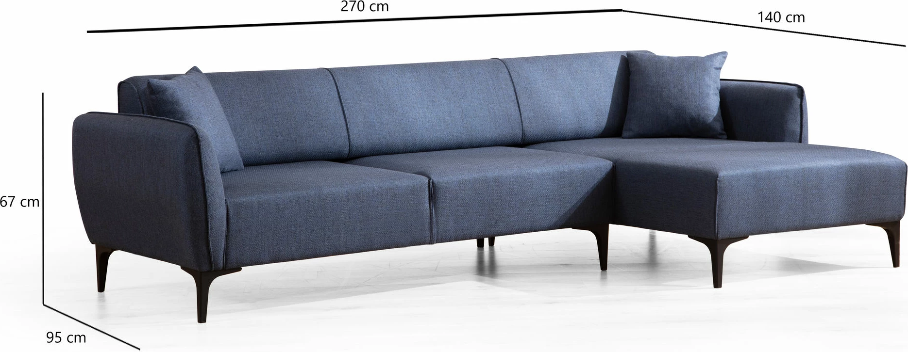 Këndare Atelier del Sofa, Belissimo, kënd i djathtë, ngjyrë kaltër