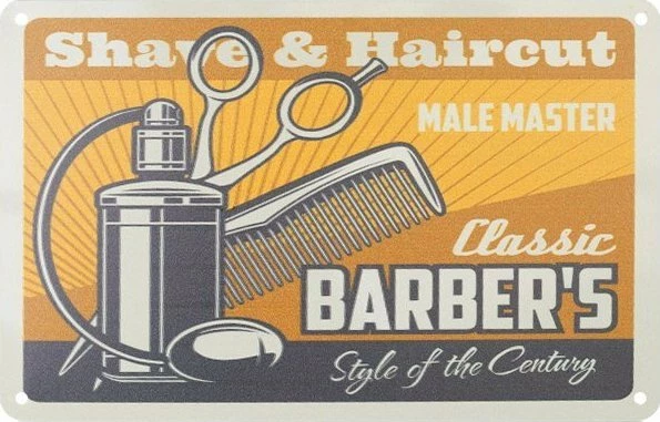 Pllakë dekorative muri Activeshop B001, stil barber, portokalli