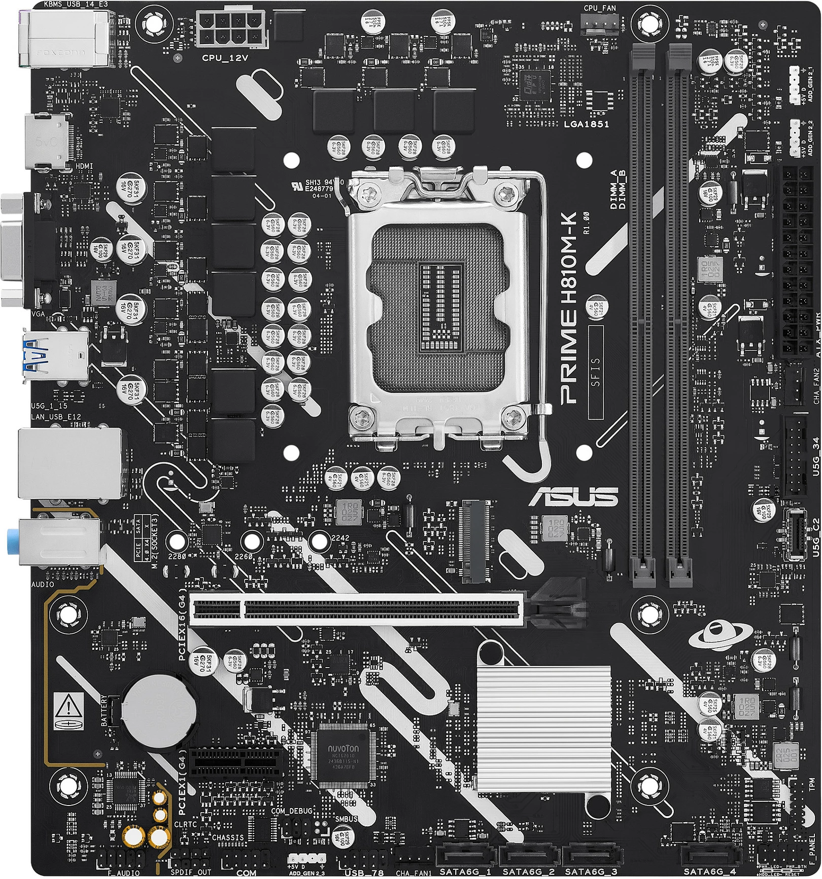 Pllakë amë ASUS PRIME H810M-K, LGA 1851, DDR5, micro ATX