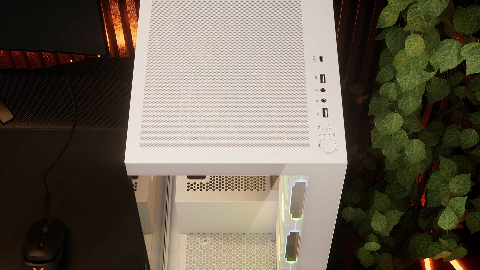Kasë Krux Exo RGB KRXD009 Midi Tower, ATX/mATX/Mini-ITX, x4 120mm ARGB fan, x2 USB 3.0 + USB-C, e bardhë