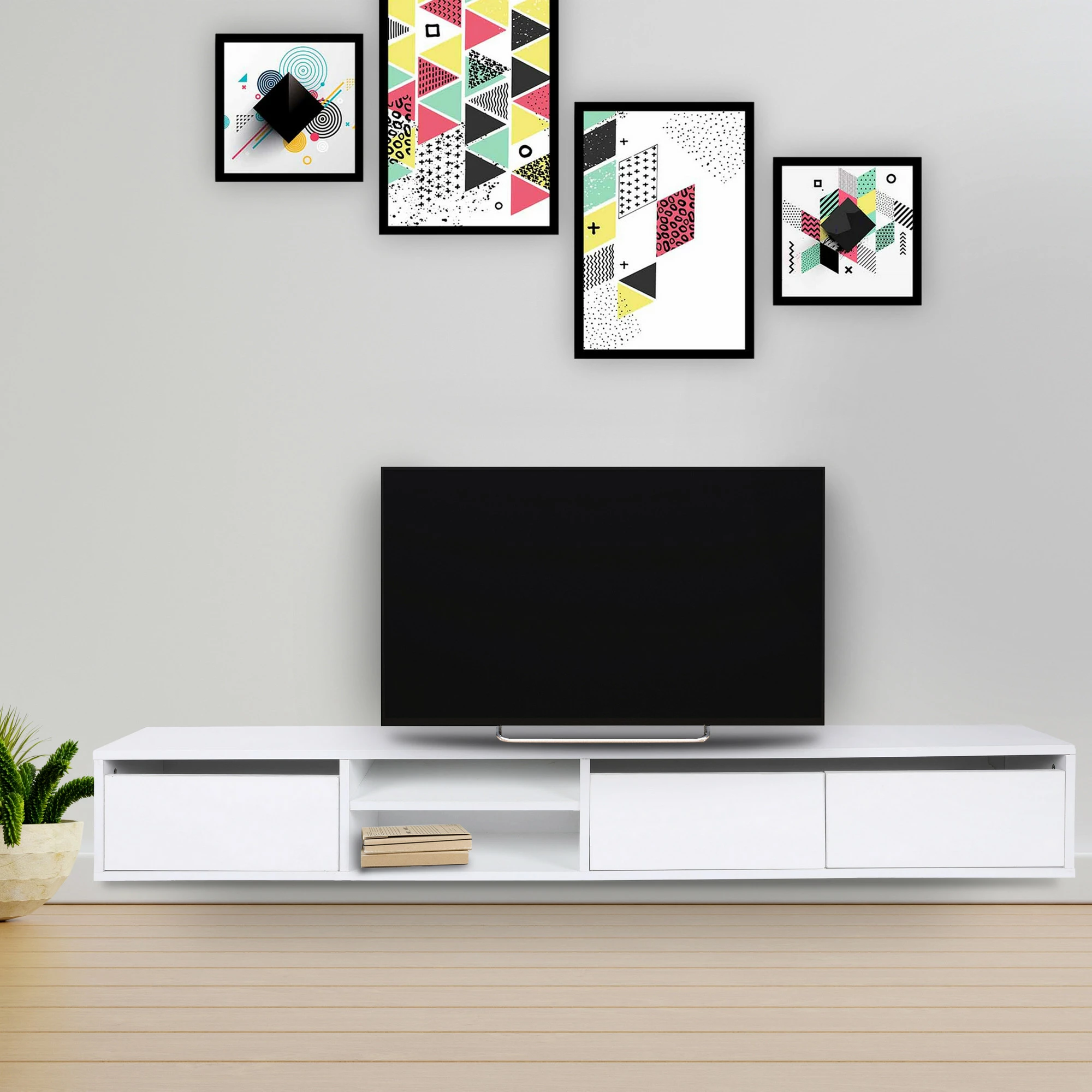 Konsolë TV Skye Decor, e bardhë, Dublin, 180x30x25cm