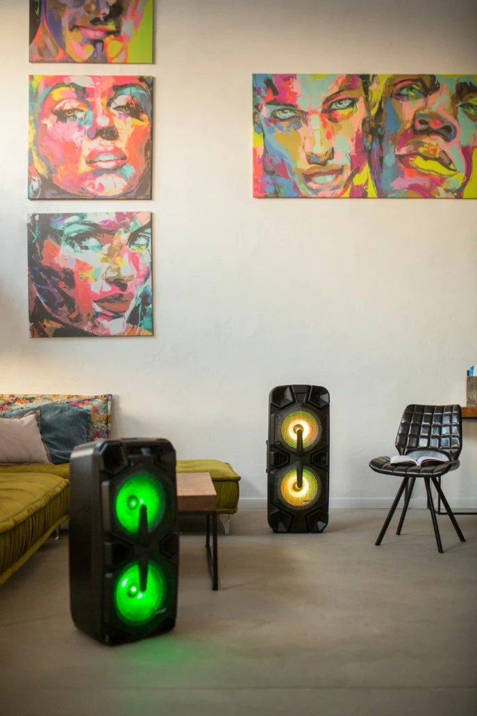 Altaparlant karaoke PRIME3 APA20 me Bluetooth, 8000W, mikrofon wireless, i zi