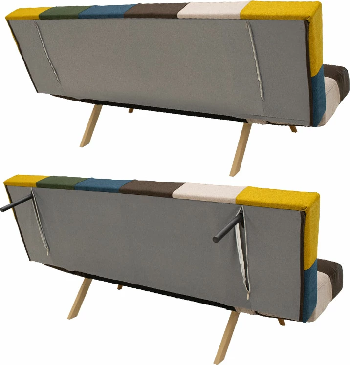 Divan-krevet 3 ulëse Freddo II me pëlhurë shumëngjyrëshe 182x81x84cm