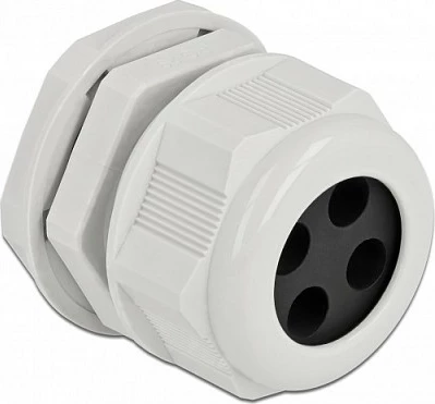 Glandë kablli DeLOCK PG29, 4 hyrje, IP68, për kabllo 8 mm, 2 copë, gri