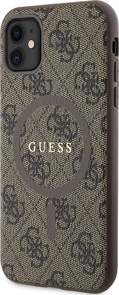 Mbështjellës Guess GUHMN61G4GFRW për iPhone 11/XR 6.1", 4G Collection, lëkurë, MagSafe, kafe