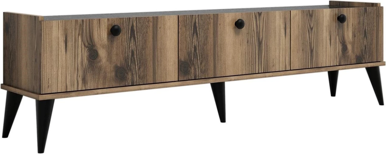Komodë TV Hanah Home, Lidya, ngjyrë arrë dhe mermer, 180x49x35cm