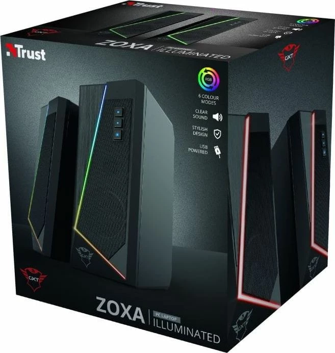 Altoparlantë për kompjuter Trust GXT 609 Zoxa RGB 2.0 (24070), të zeza
