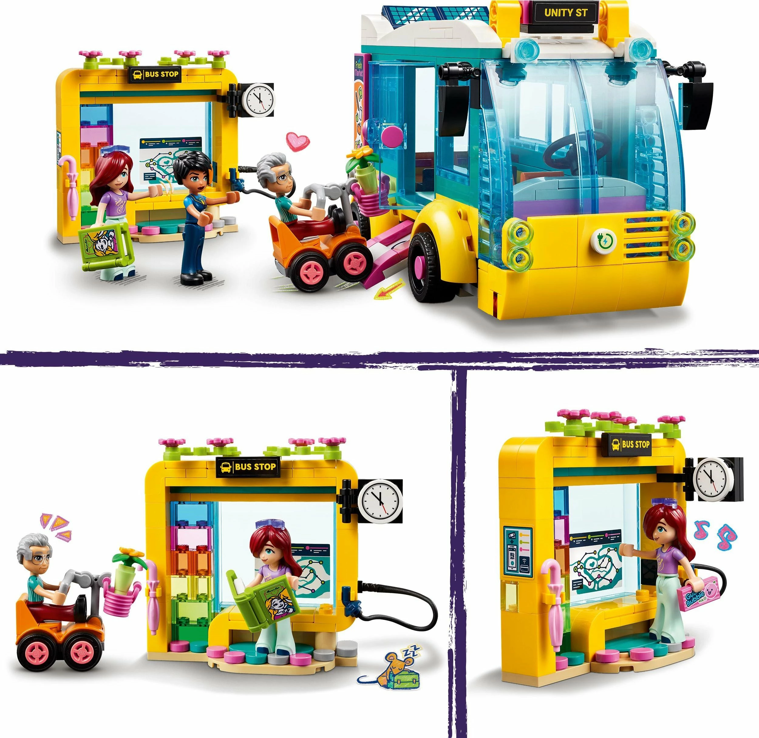 Set ndërtimi LEGO Friends Autobus i qytetit Heartlake 41759, 480 elemente, 3 minifigura, 7+, shumëngjyrëshe