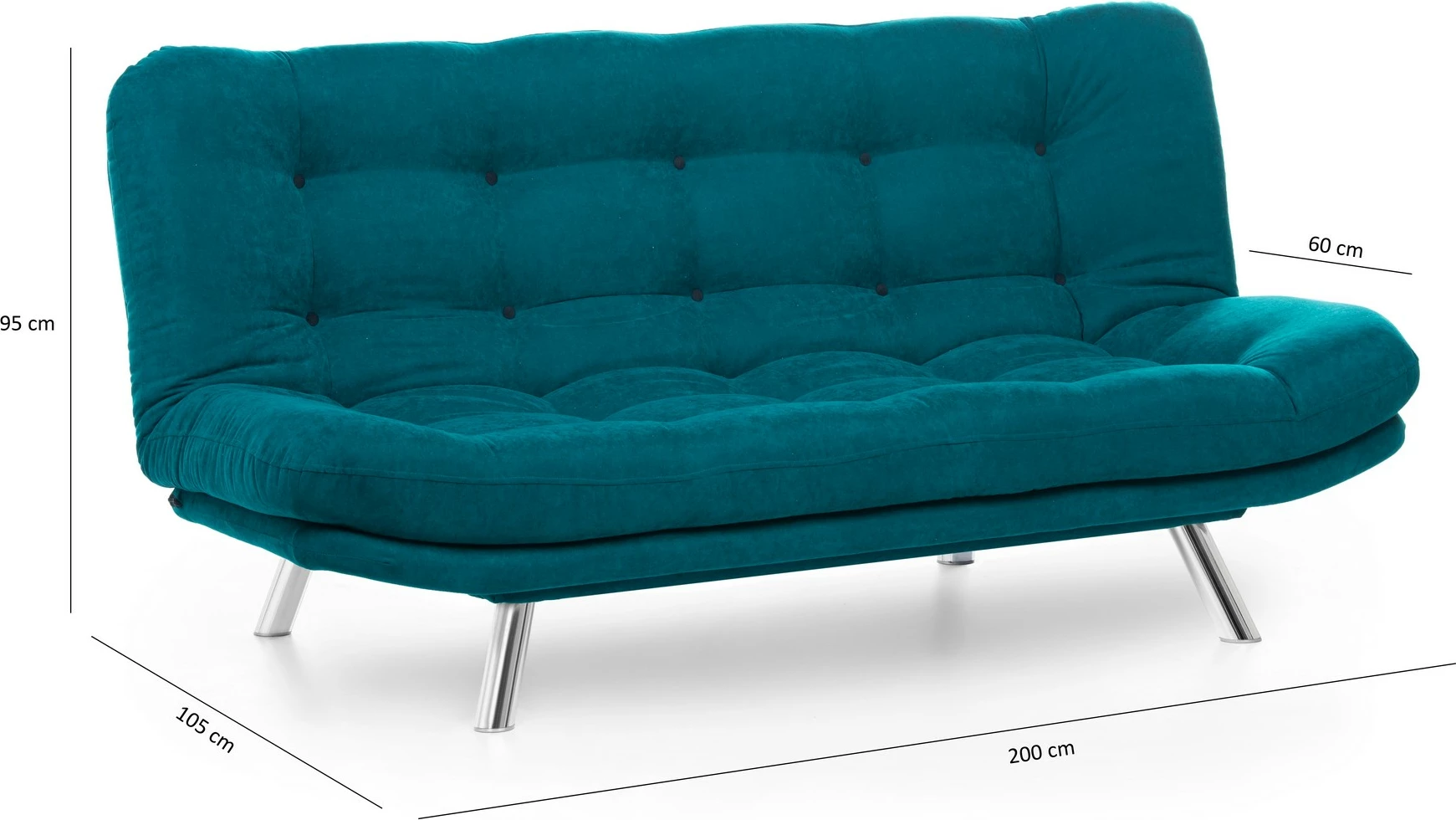 Krevat-sofa treshe, Misa, ngjyrë jeshile petrol