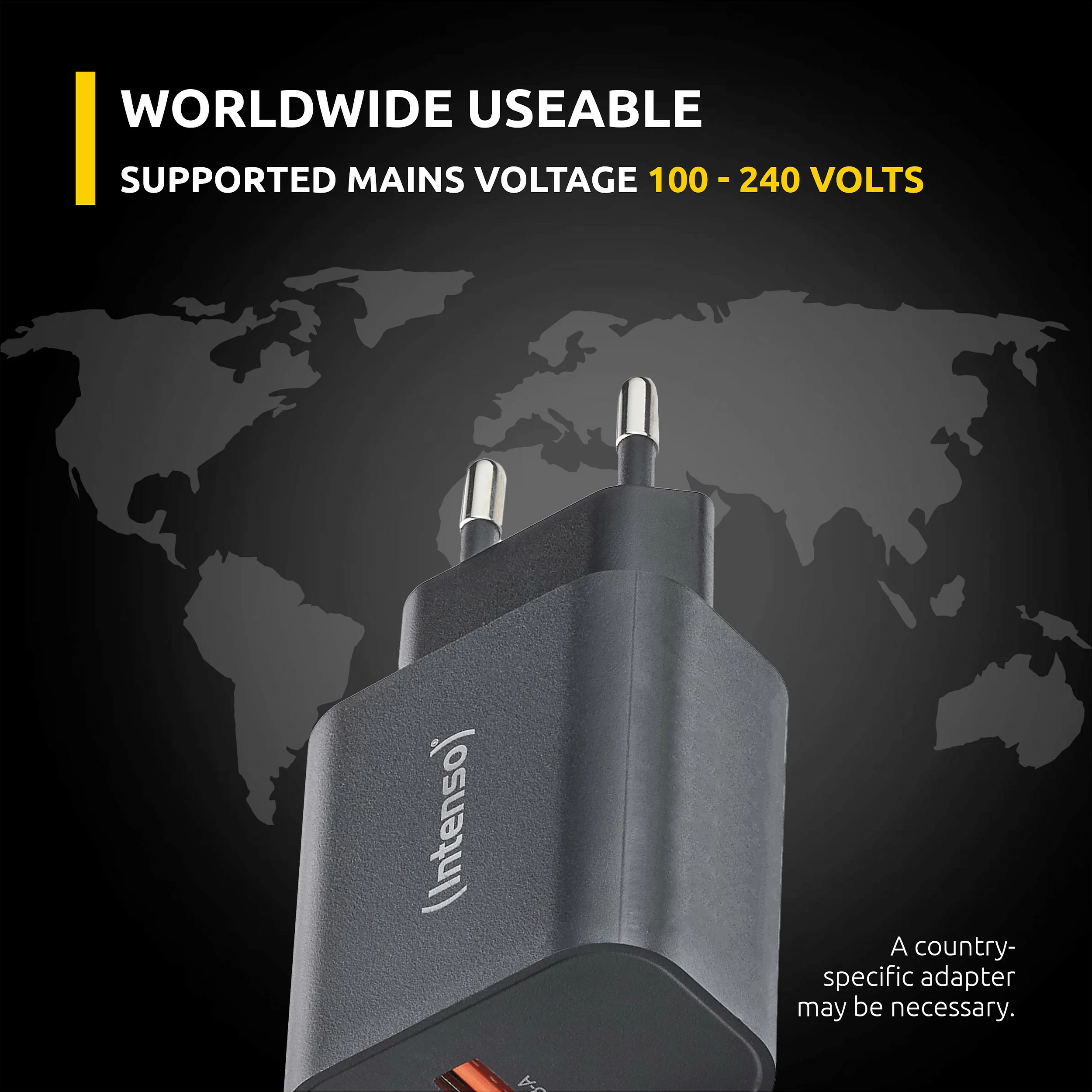 Adapter rryme Intenso W30AC, 30W, USB-C + USB-A, i zi