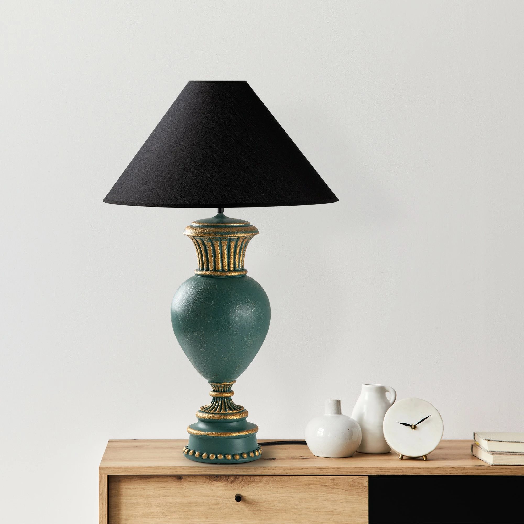 Llambë tavoline Opviq, ELEGANZE-5321, ngjyrë e gjelbër dhe e zezë