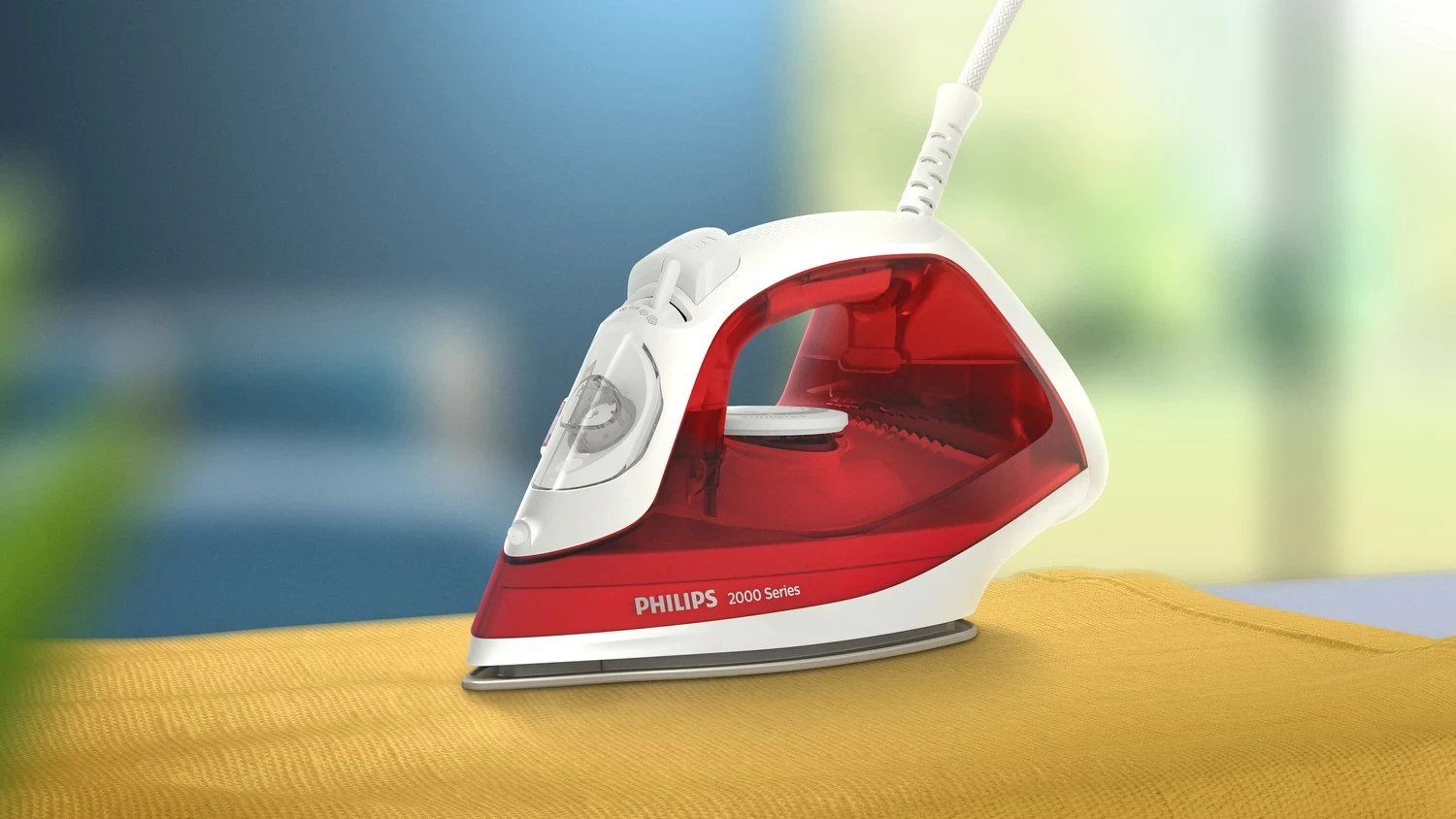 Hekur me avull Philips DST 2010/40, 2000 W, Taban jo ngjitës, Kuq, Bardhë