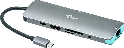 Docking stacion I-Tec Metal USB-C Nano, HDMI 4K, LAN Gigabit, Power Delivery 100W, argjendtë/turkez