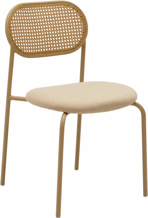 Karrige James pe rattan, ngjyrë bezhë-metal natyral, set me 4 copë