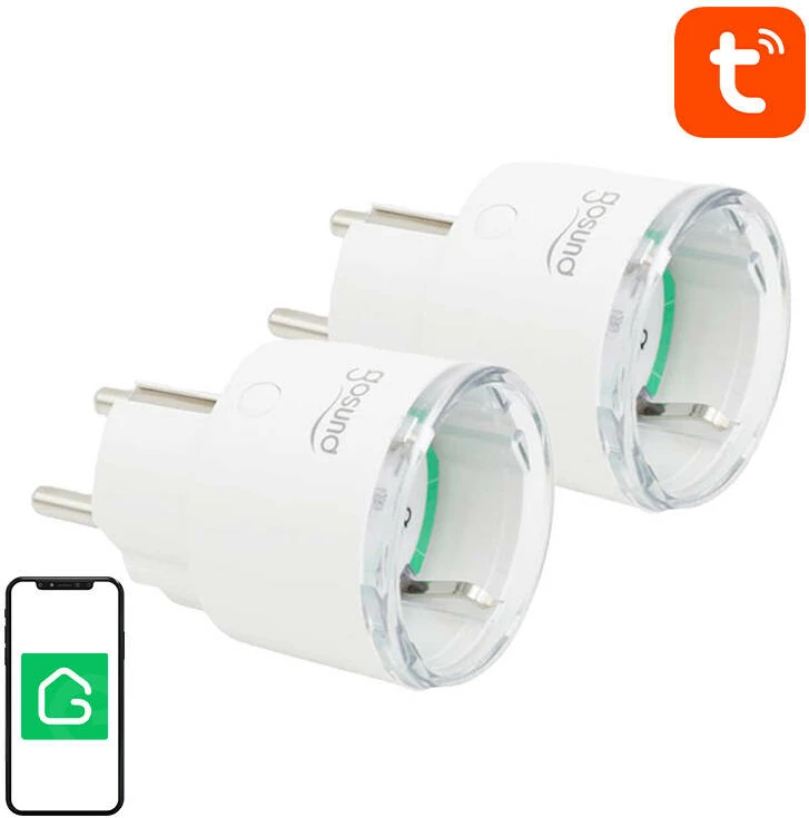 Prizë e mençur WiFi Gosund SP111, 3680W, 16A, Tuya, set 2 copë, e bardhë