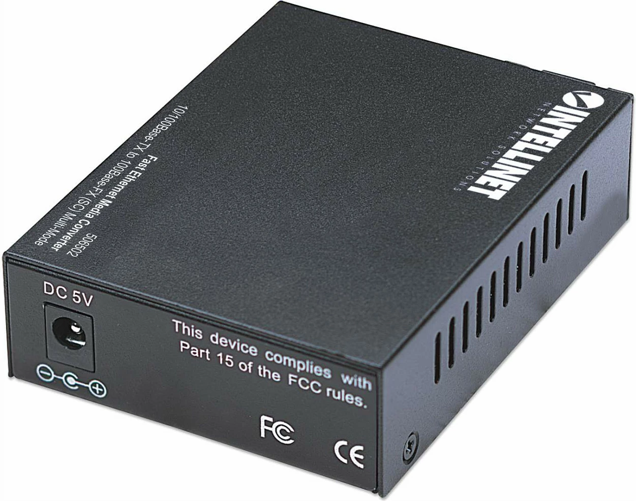 Konvertues media Intellinet Fast Ethernet 10/100Base-TX në 100Base-FX (SC), multi-mode, 100 Mbit/s, 2 km, i zi