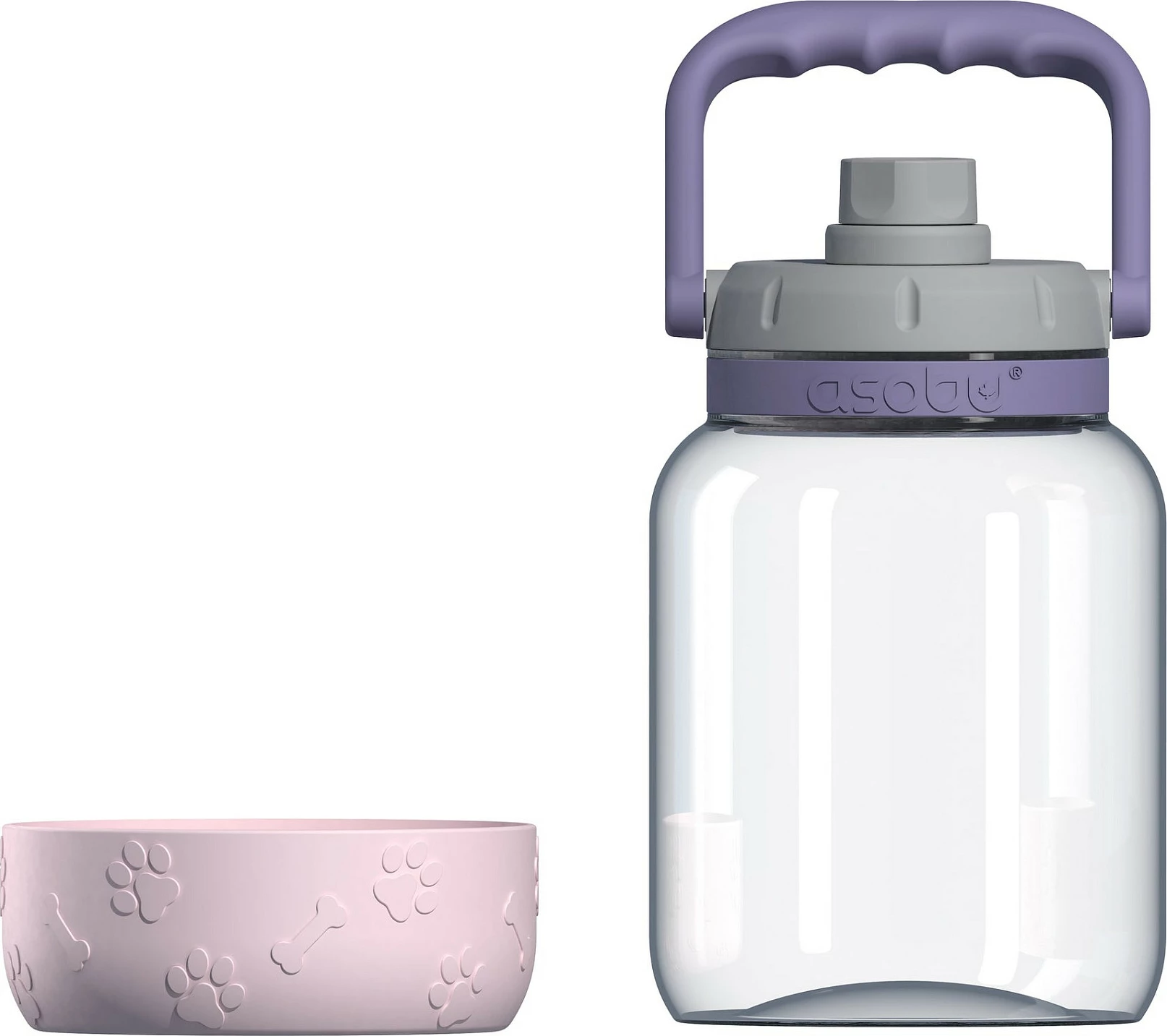 Shishe uji për qen Asobu The Barkley, 1500 ml, Tritan/Silikon, rozë