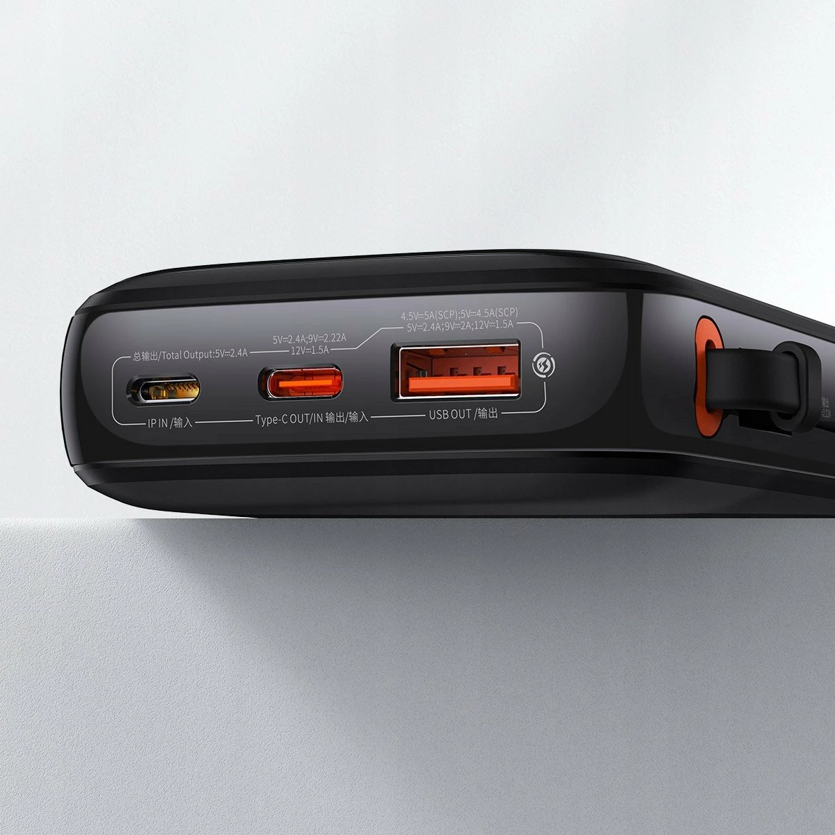 Powerbank Baseus Qpow Pro Overseas Edition 10000mAh 20W me kabllo Lightning, me ekran, e zezë 6