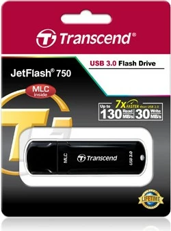 USB stick Transcend JetFlash 750 64GB, USB 3.1, e zezë