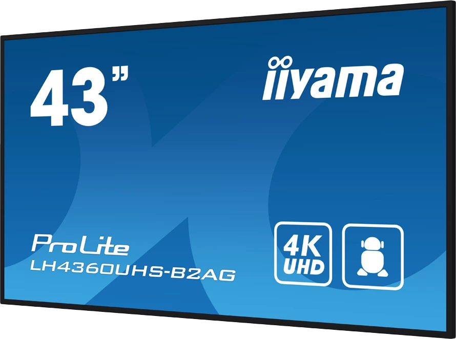Ekran profesional IIYAMA ProLite LH4360UHS-B2AG 42.5\" 4K UHD Android 11, 24/7, 500 cd/m², i zi