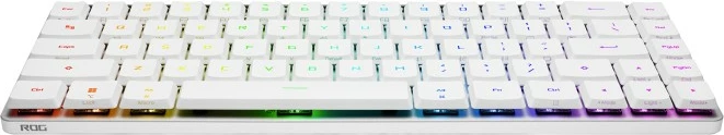 Tastierë gaming ASUS ROG Falchion RX Low Profile, 65%, RGB, Wired & Wireless, QWERTZ, e bardhë