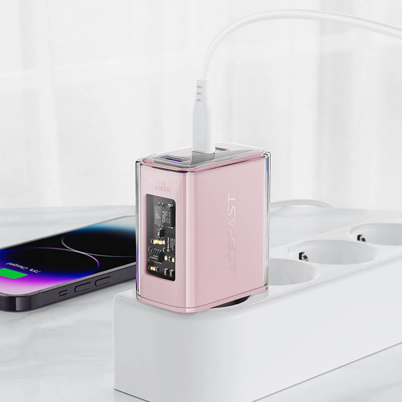 Karikues muri Acefast A45, 65W, 3 porta (1xUSB, 2xUSB-C), GaN, i gjelbër