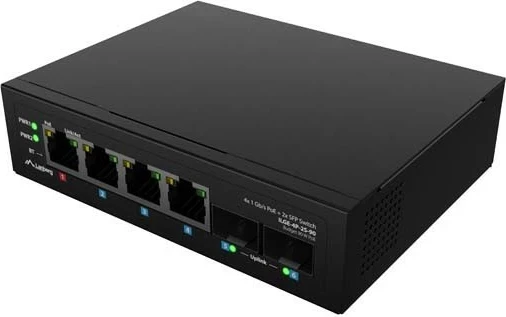Switch LANBERG Lanberg switch, gigabit ethernet, POE, 2xSFP, DIN, i pa menaxhueshëm