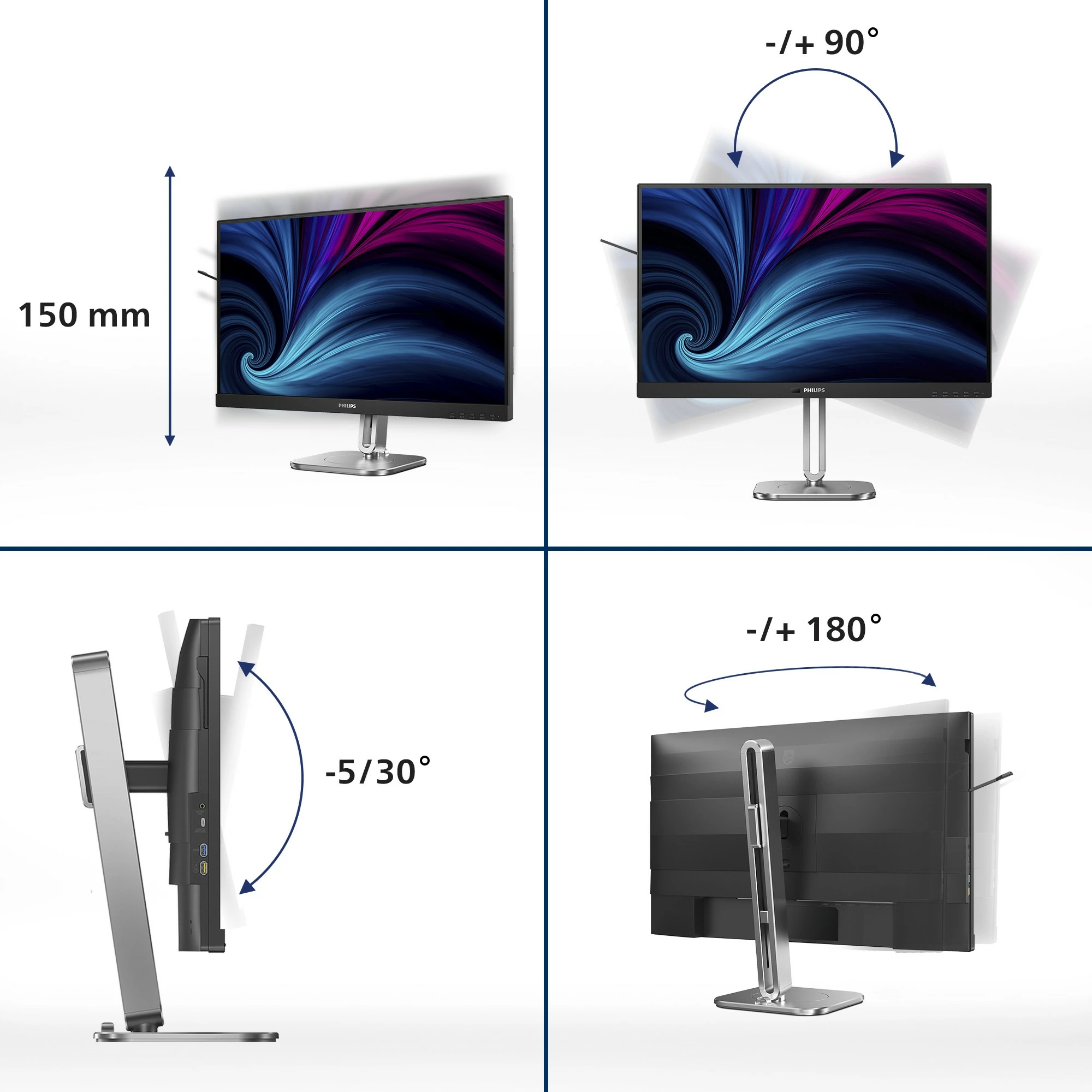 Monitor Philips 27B2U4601 27" Quad HD 120Hz USB-C zi